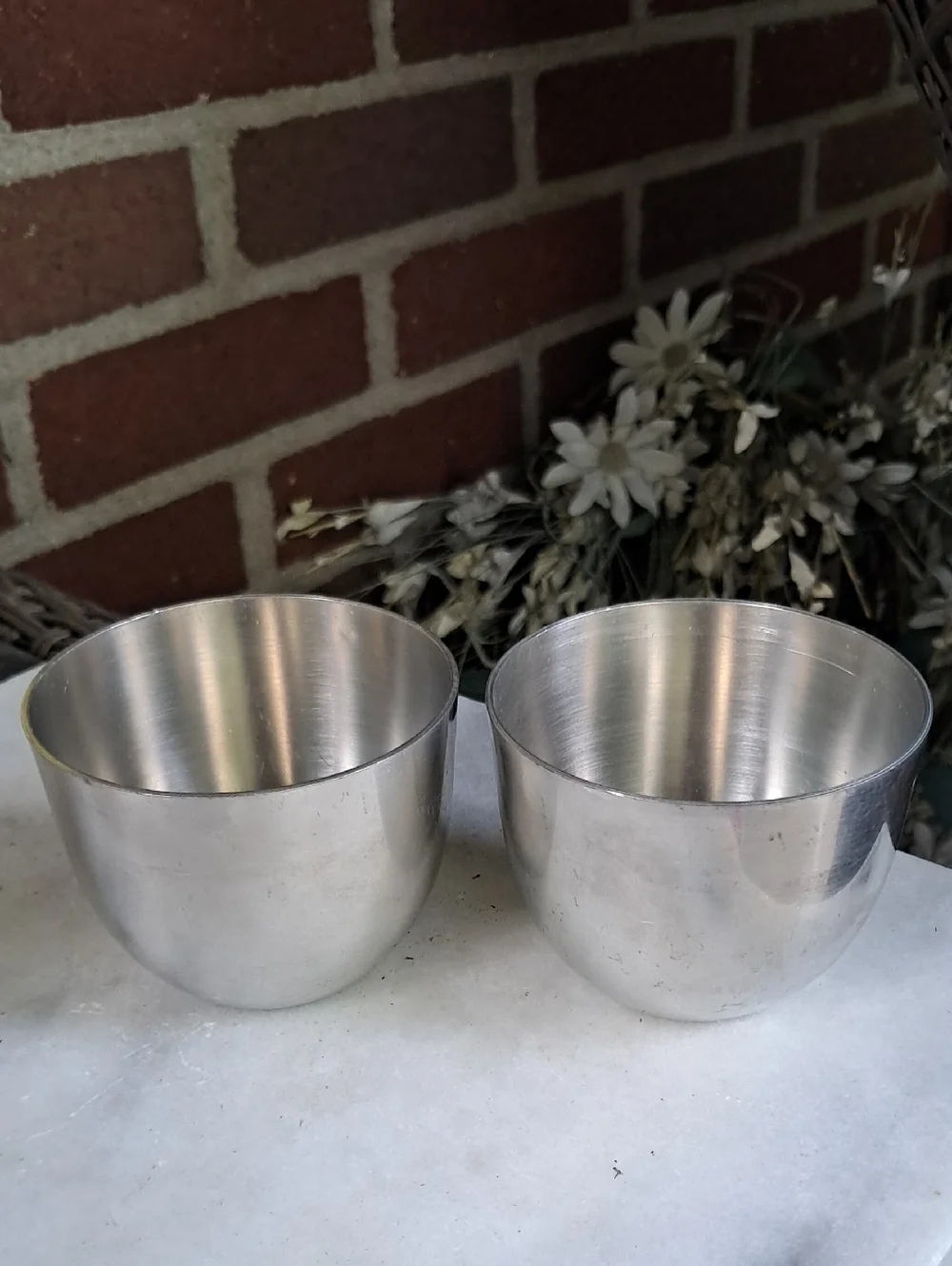 2 Vintage Woodbury Pewter cups